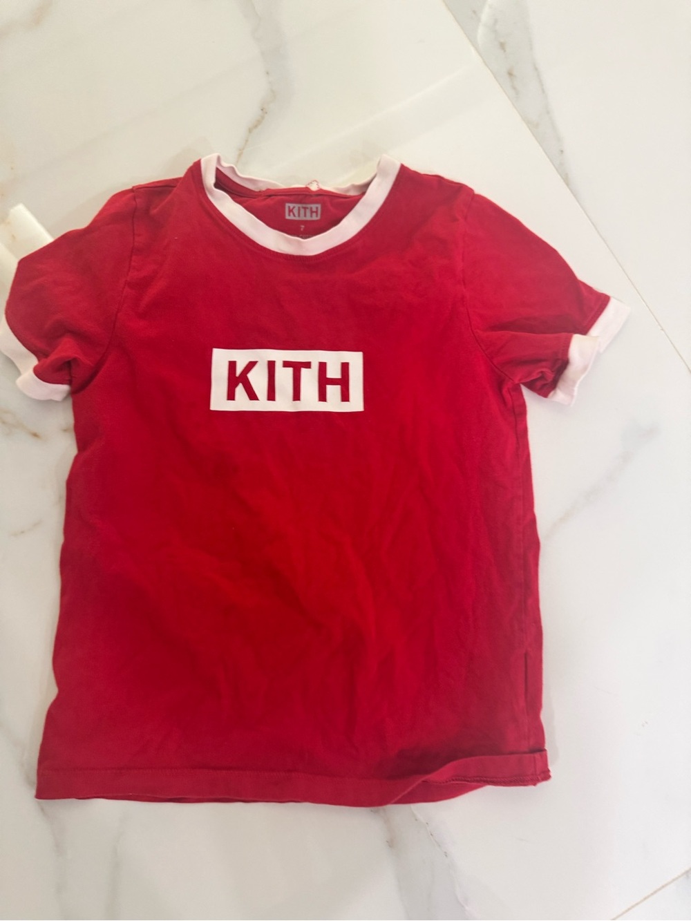 Kith Kids Red Logo Tee – Size 7